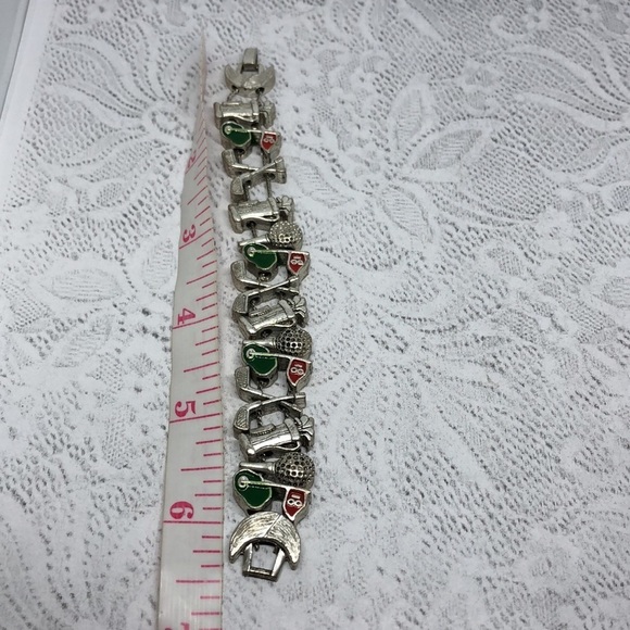 Vintage golf theme slider charm bracelet statement - Picture 5 of 5